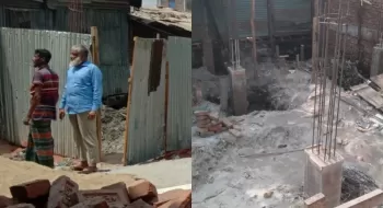 ভোলার বাংলাবাজারে সরকারি জমি দখল করে ভবন নির্মাণ